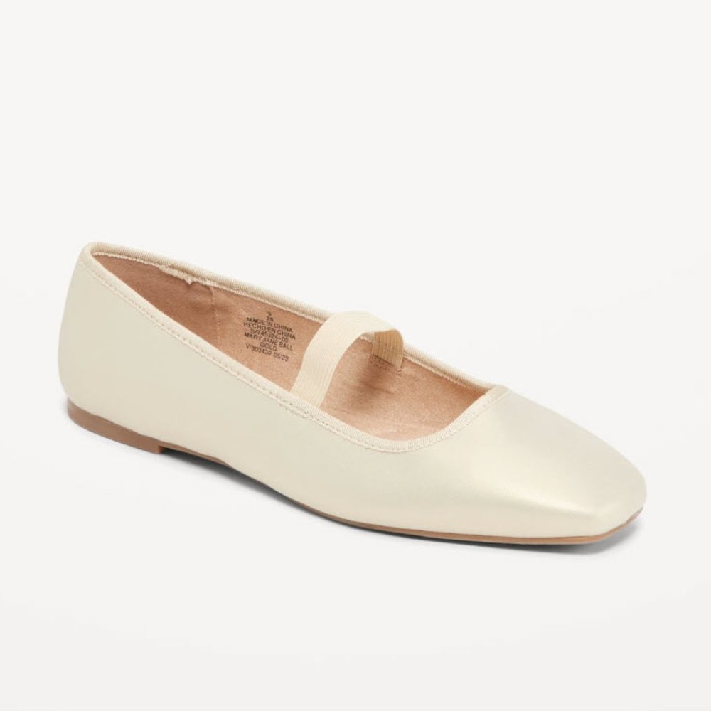 Mary Jane Square-Toe Ballet Flats